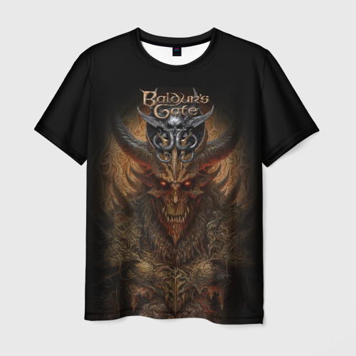 Мужская футболка с принтом Baldurs Gate 3 demon, вид спереди №1