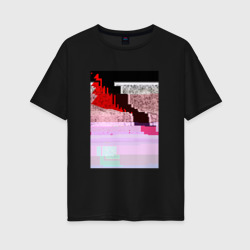 Женская футболка хлопок Oversize Abstract glitch