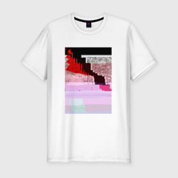 Мужская футболка хлопок Slim Abstract glitch