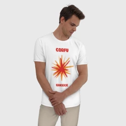 Мужская пижама с белой футболкой хлопок Корфу - Греция - фото 2