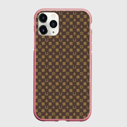 Чехол для iPhone 11 Pro Max матовый Подковы и клевер на удачу паттерн