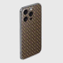 Чехол для iPhone 15 Pro силиконовый с защитой камеры Подковы и клевер на удачу паттерн - фото 2