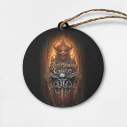 Деревянная игрушка круг Baldurs Gate 3 logo  demon