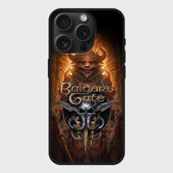Чехол силиконовый для Apple iPhone 15 Pro матовый Baldurs Gate 3 logo  demon
