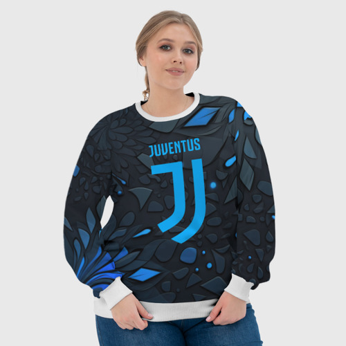 Женский свитшот 3D Juventus blue logo, цвет 3D печать - фото 6