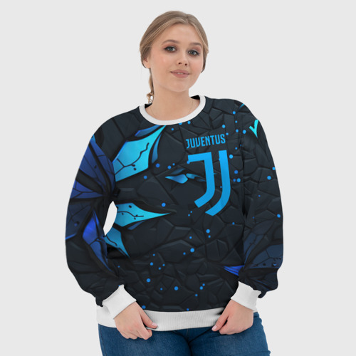 Женский свитшот 3D Juventus abstract blue logo, цвет 3D печать - фото 6