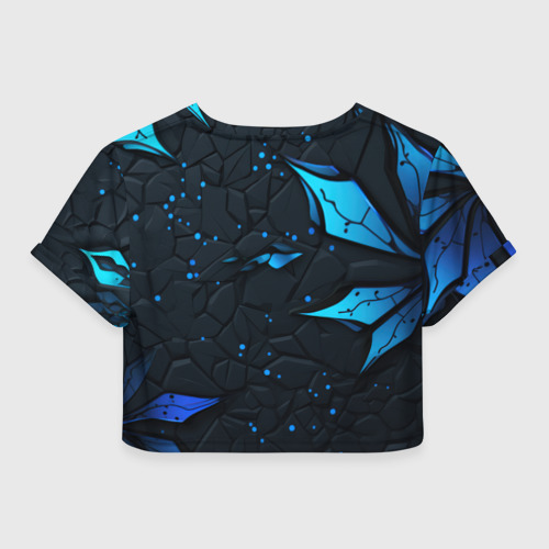 Женская футболка Crop-top 3D Juventus abstract blue logo, цвет 3D печать - фото 2