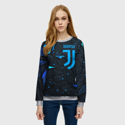 Женский свитшот 3D Juventus abstract blue logo - фото 2