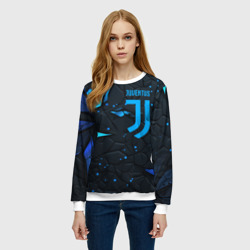 Женский свитшот 3D Juventus abstract blue logo - фото 2