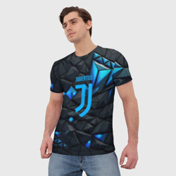 Мужская футболка 3D Blue logo Juventus - фото 2