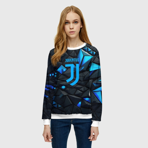 Женский свитшот 3D Blue logo Juventus, цвет 3D печать - фото 3