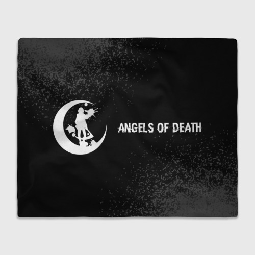 Плед 3D Angels of Death glitch на темном фоне: надпись и символ, цвет 3D (велсофт)