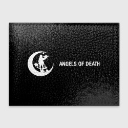 Обложка для студенческого билета Angels of Death glitch на темном фоне: надпись и символ