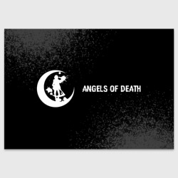 Поздравительная открытка Angels of Death glitch на темном фоне: надпись и символ