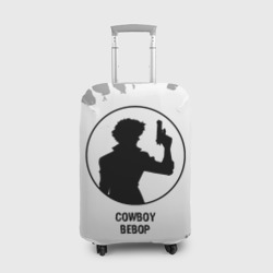 Чехол для чемодана 3D Cowboy Bebop glitch на светлом фоне