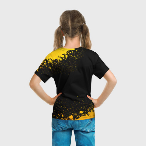 Детская футболка 3D с принтом Cowboy Bebop - gold gradient, вид сзади #2