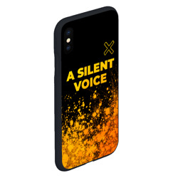 Чехол для iPhone XS Max матовый A Silent Voice - gold gradient: символ сверху - фото 2