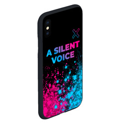 Чехол для iPhone XS Max матовый A Silent Voice - neon gradient: символ сверху - фото 2