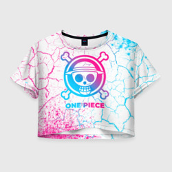 Женская футболка Crop-top 3D One Piece neon gradient style