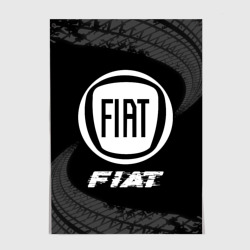 Постер Fiat Speed на темном фоне со следами шин