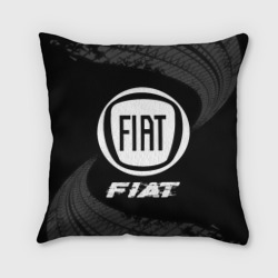 Подушка 3D Fiat Speed на темном фоне со следами шин