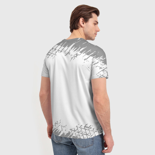 Мужская футболка 3D Genesis Speed на светлом фоне со следами шин, цвет 3D печать - фото 4