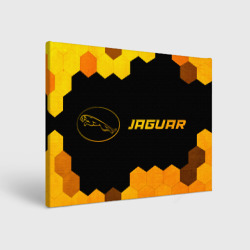 Холст прямоугольный Jaguar - gold gradient: надпись и символ