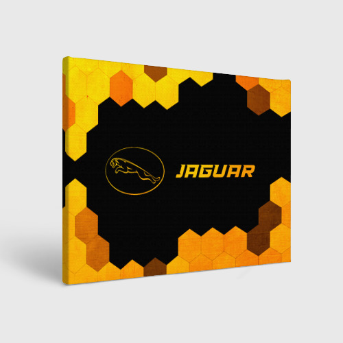 Холст прямоугольный Jaguar - gold gradient: надпись и символ, цвет 3D печать
