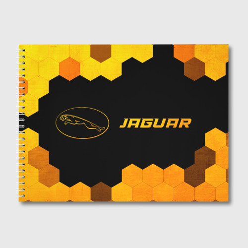 Альбом для рисования Jaguar - gold gradient: надпись и символ