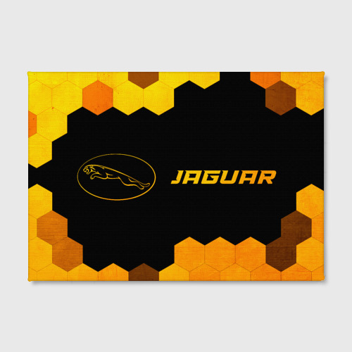 Холст прямоугольный Jaguar - gold gradient: надпись и символ, цвет 3D печать - фото 2