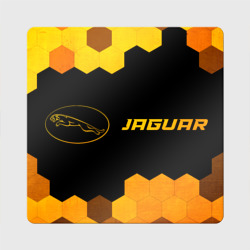 Магнит виниловый Квадрат Jaguar - gold gradient: надпись и символ