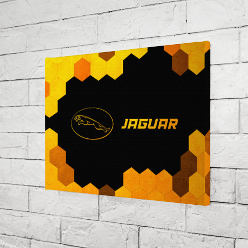 Холст прямоугольный Jaguar - gold gradient: надпись и символ, цвет 3D печать - фото 3