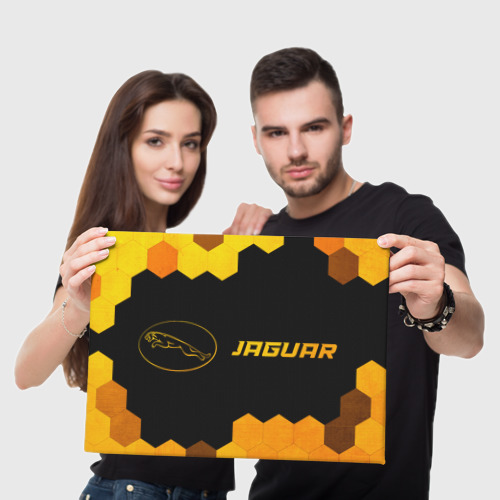 Холст прямоугольный Jaguar - gold gradient: надпись и символ, цвет 3D печать - фото 5