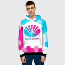 Мужская толстовка 3D Daewoo neon gradient style - фото 2