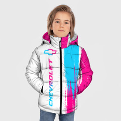 Зимняя куртка для мальчиков 3D Chevrolet neon gradient style: по-вертикали - фото 2