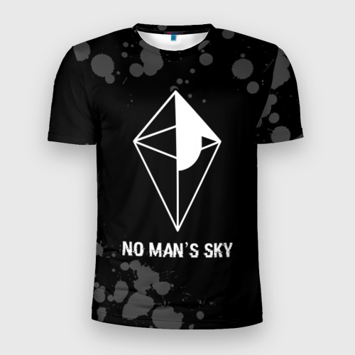 Мужская футболка 3D Slim No Man's Sky glitch на темном фоне, цвет 3D печать