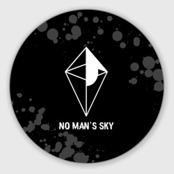 Круглый коврик для мышки No Man's Sky glitch на темном фоне