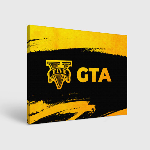 Холст прямоугольный GTA - gold gradient: надпись и символ, цвет 3D печать