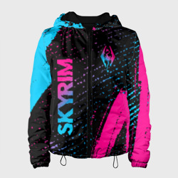 Женская куртка 3D Skyrim - neon gradient: надпись, символ