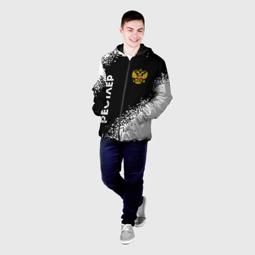 Мужская куртка 3D с принтом Рестлер из России и герб РФ: надпись, символ, фото на моделе #1