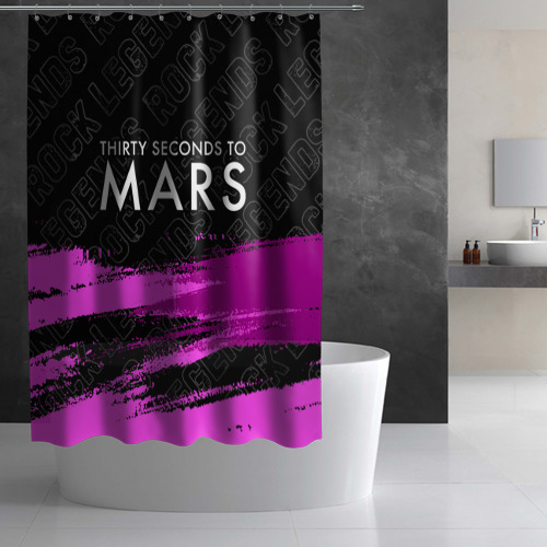 Штора 3D для ванной Thirty Seconds to Mars rock Legends: символ сверху - фото 2
