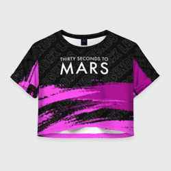 Женская футболка Crop-top 3D Thirty Seconds to Mars rock Legends: символ сверху