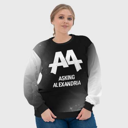 Женский свитшот 3D Asking Alexandria glitch на темном фоне, цвет 3D печать - фото 6