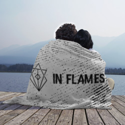 Плед 3D In Flames glitch на светлом фоне: надпись и символ - фото 2