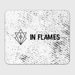Прямоугольный коврик для мышки In Flames glitch на светлом фоне: надпись и символ