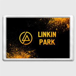 Linkin Park - gold gradient: надпись и символ – Магнит 45x70 с принтом купить