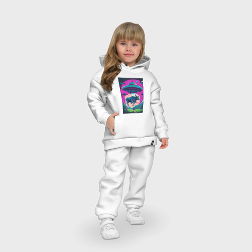 Детский костюм хлопок Oversize Похищение коровы пришельцами, цвет белый - фото 7