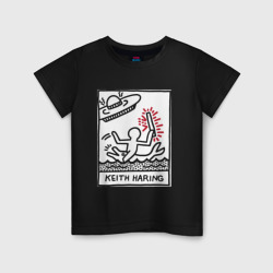 Детская футболка хлопок Кит Харинг НЛО - картина поп арт