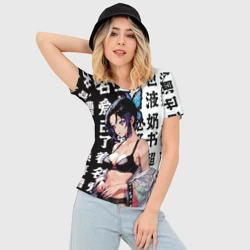 Женская футболка 3D Slim Шинобу Кочо - Клинок рассекающий демонов - фото 2