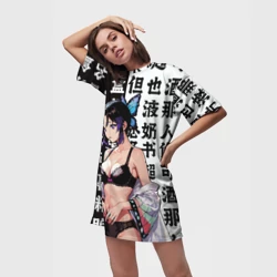 Платье-футболка 3D Шинобу Кочо - Клинок рассекающий демонов - фото 2